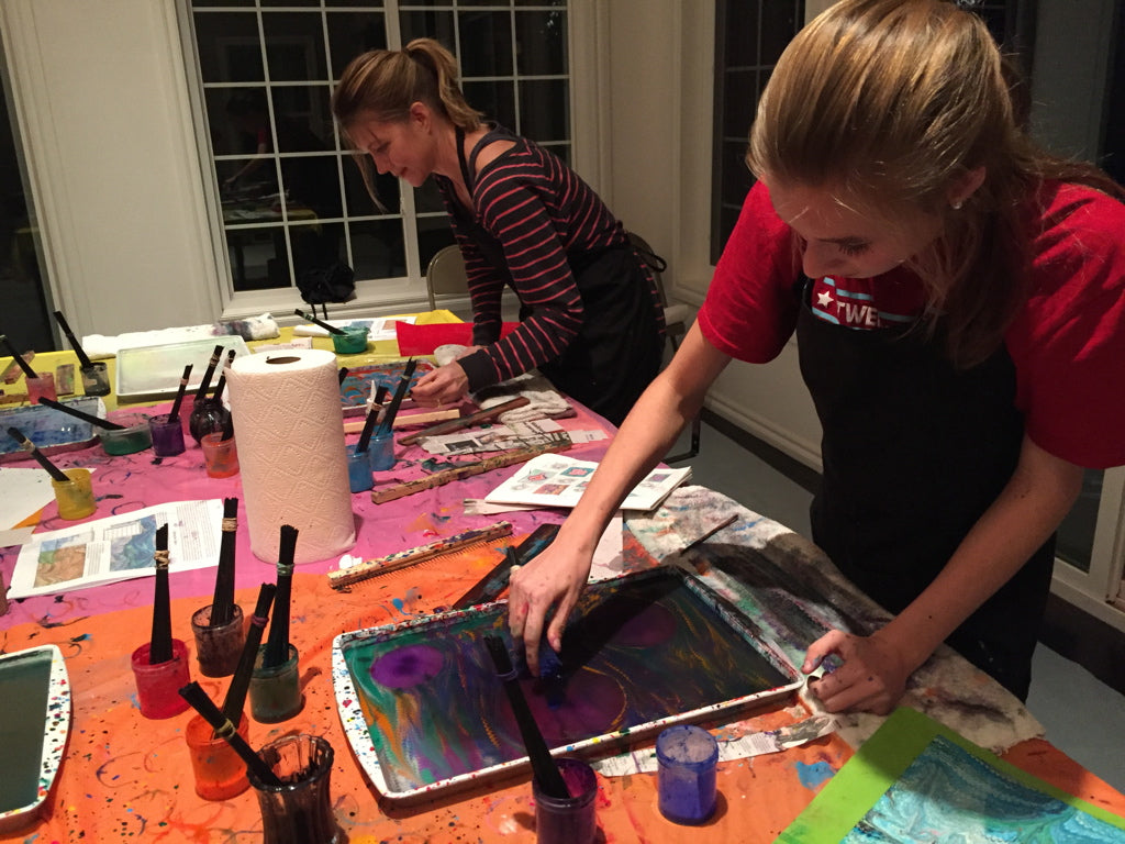 Paper Marbling Class for 5 Guests you set the date