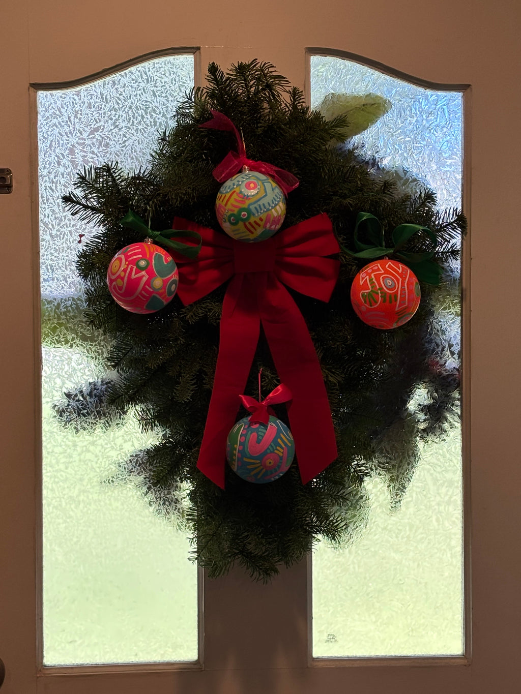 Hand-Painted Joy Ornaments Box of 4 by Katherine Sanders