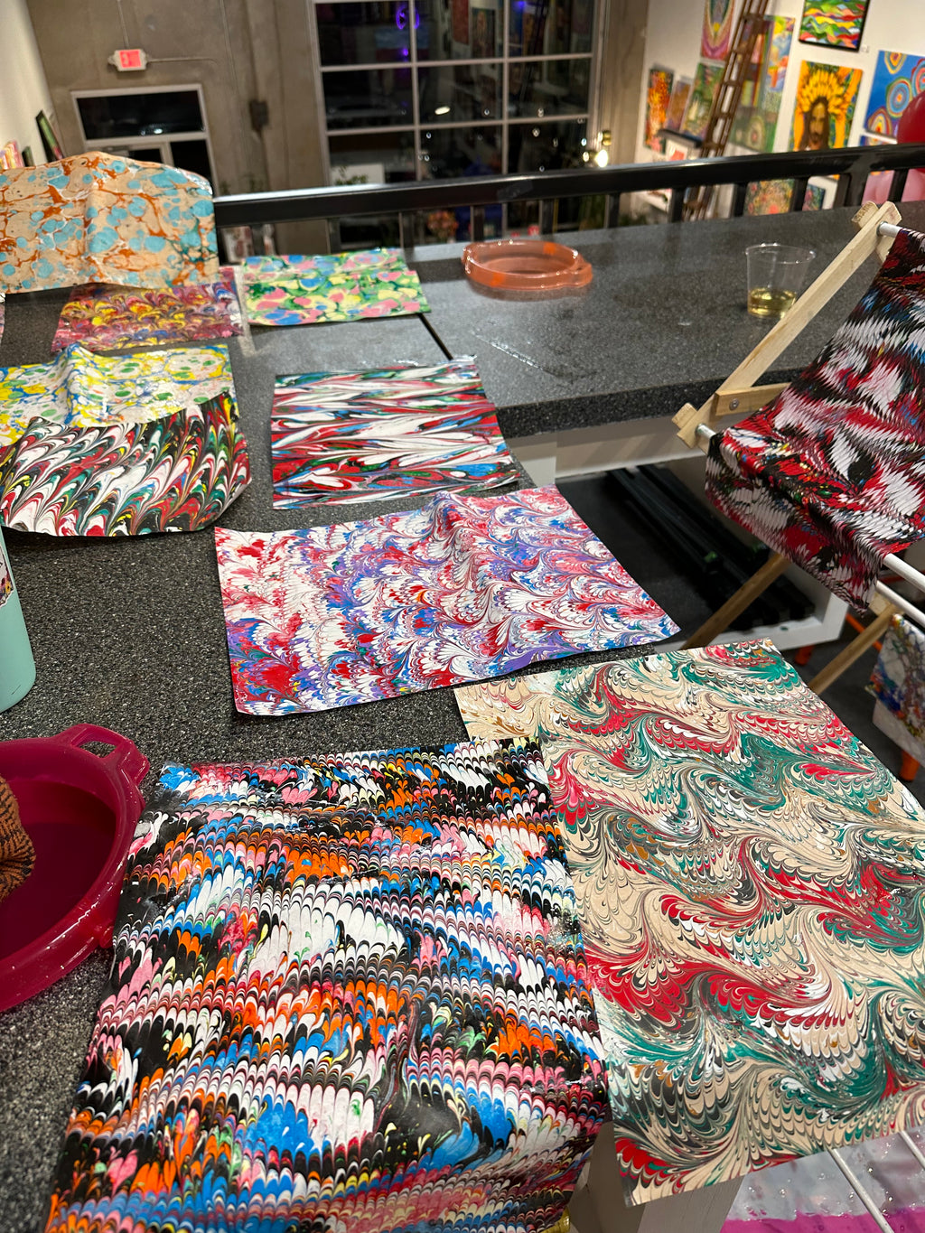 Paper Marbling Class for 5 Guests you set the date