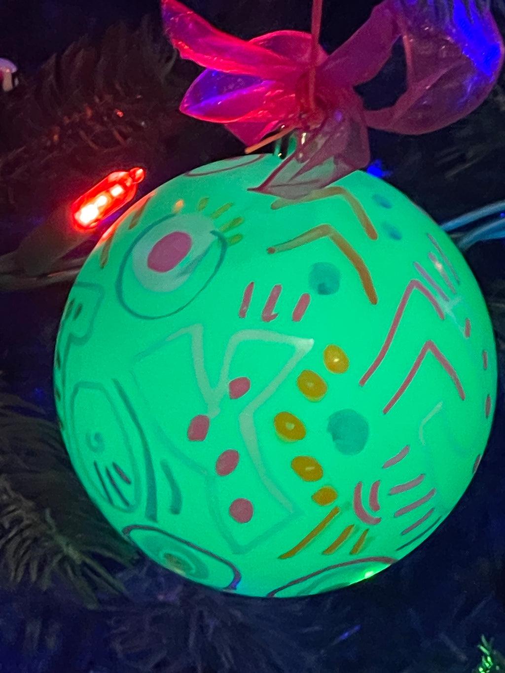 Hand-Painted Joy Ornaments Box of 4 by Katherine Sanders