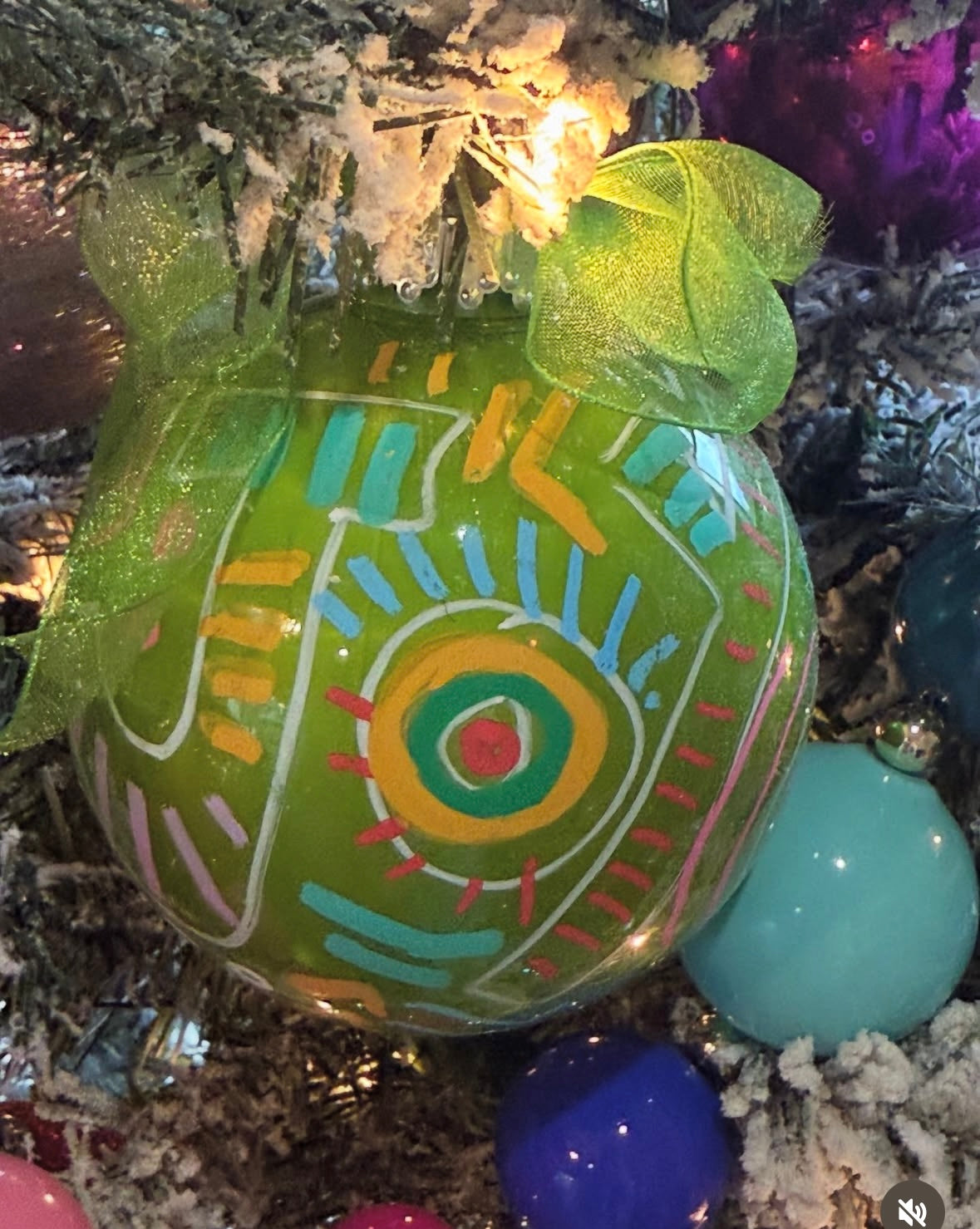 Hand-Painted Joy Ornaments Box of 4 by Katherine Sanders