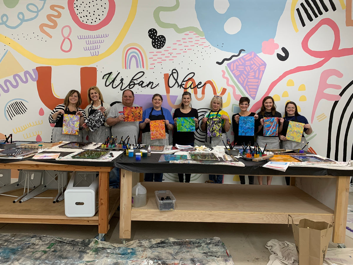 Paper Marbling Class for 5 Guests you set the date