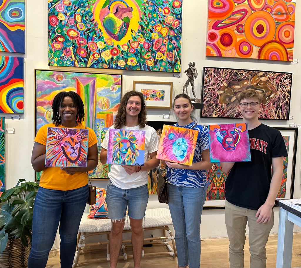 Lion painting class for 5 guests - you pick the date