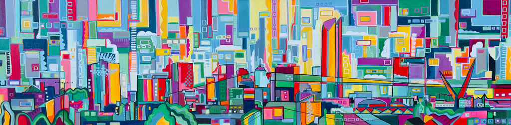 Oklahoma City long pillow by Katherine Sanders