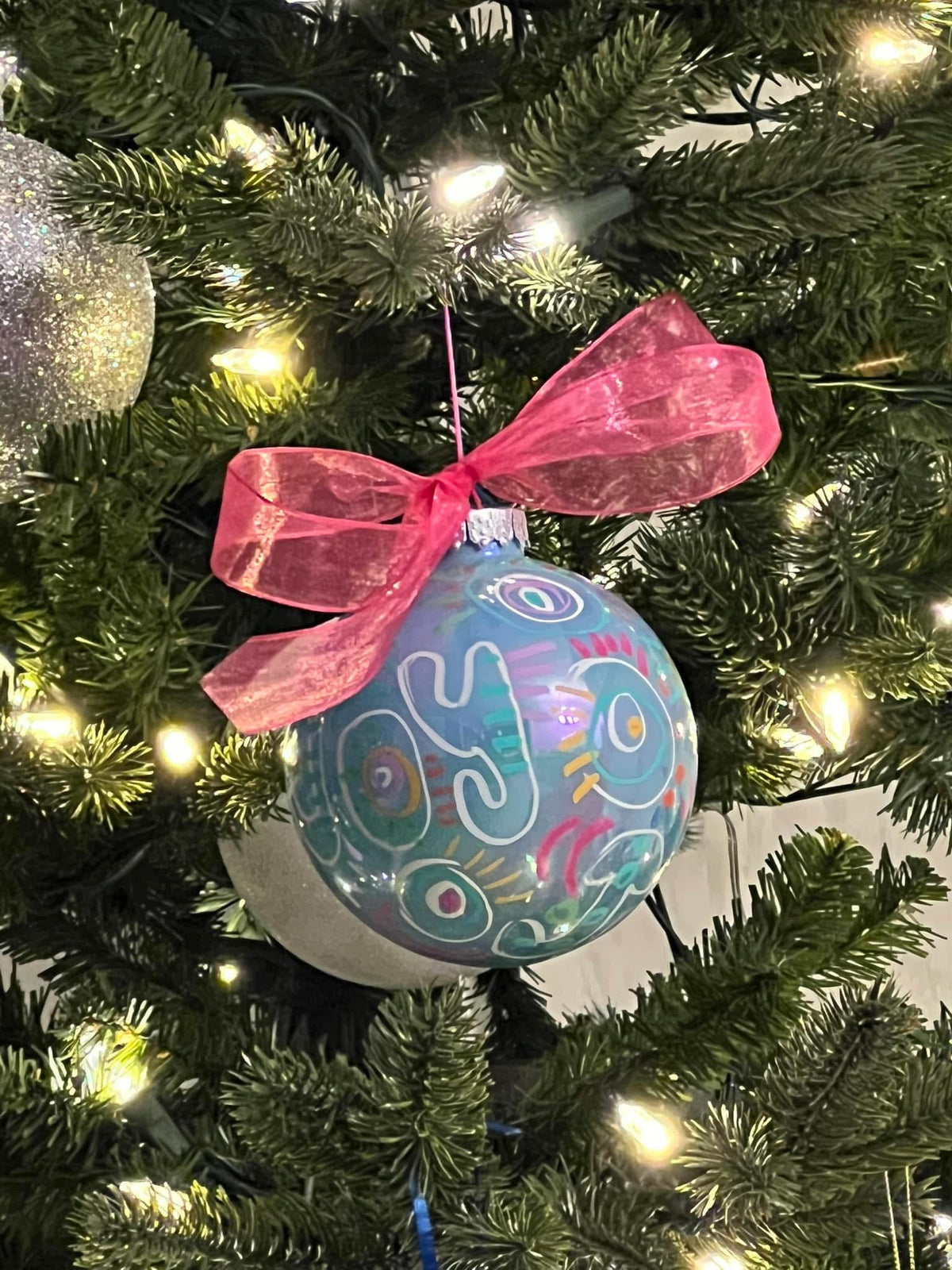 Hand-Painted Joy Ornaments Box of 4 by Katherine Sanders