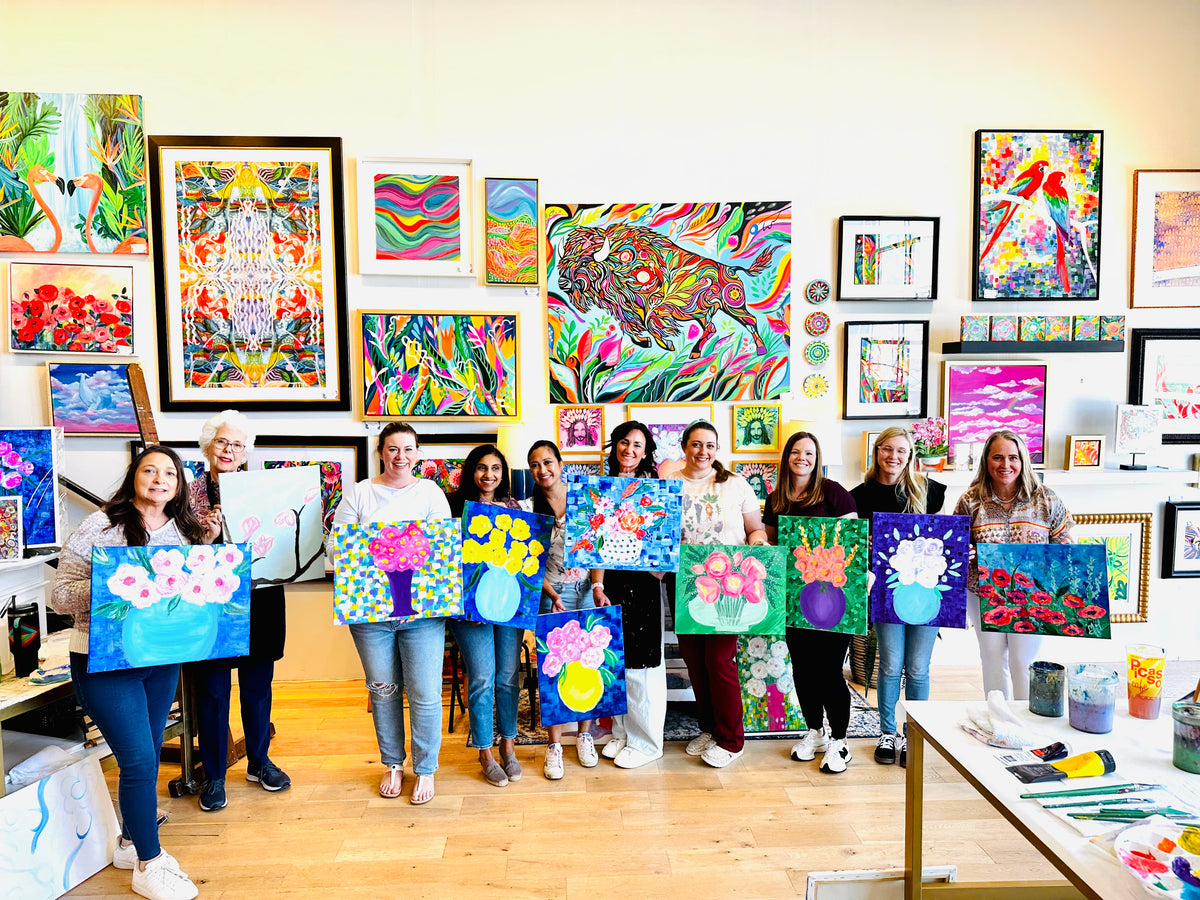 Abstract Bloom class for 5 Friends You Pick the Date