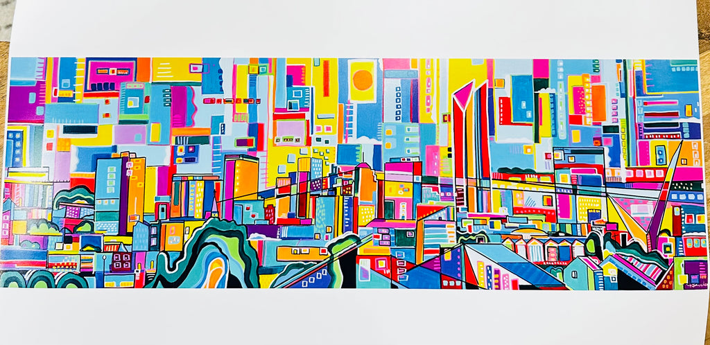 Oklahoma City long pillow by Katherine Sanders