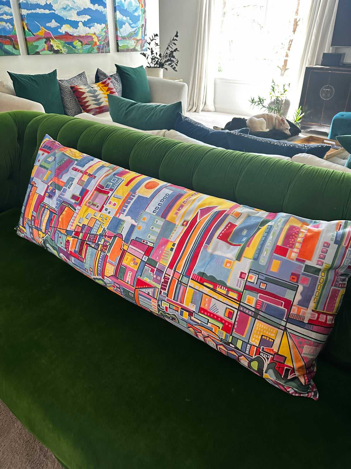 Oklahoma City long pillow by Katherine Sanders