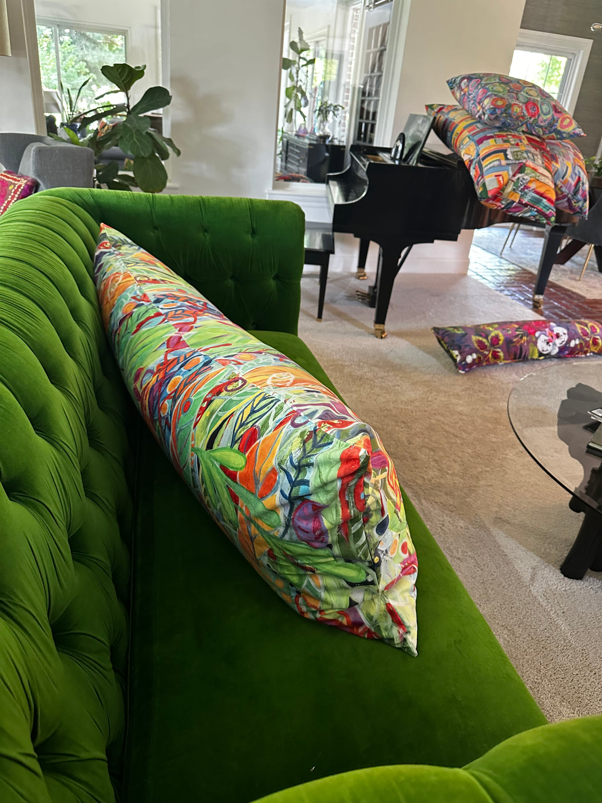 Jungle Love Long Pillow by Katherine Sanders