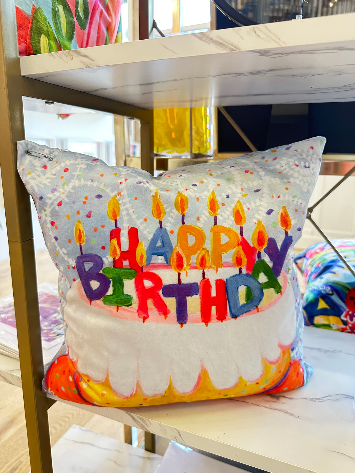 Happy Birthday Bundt Painting, Pillow and Print