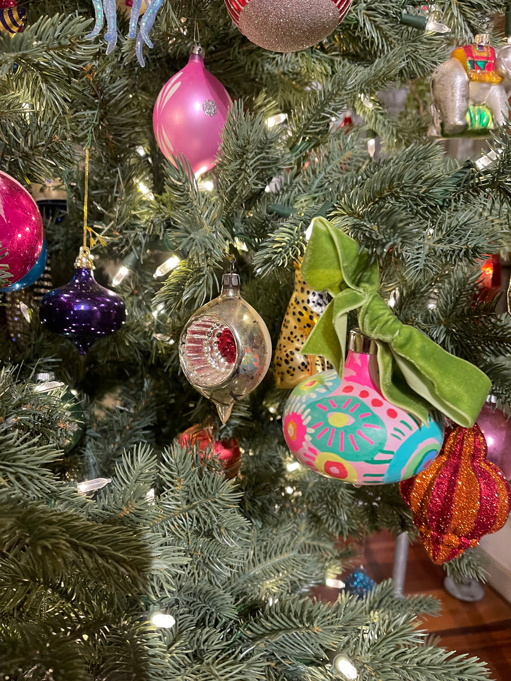 Hand-Painted Joy Ornaments Box of 4 by Katherine Sanders