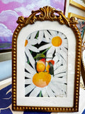 Messengers Hummingbird and daisies print detail in frame
