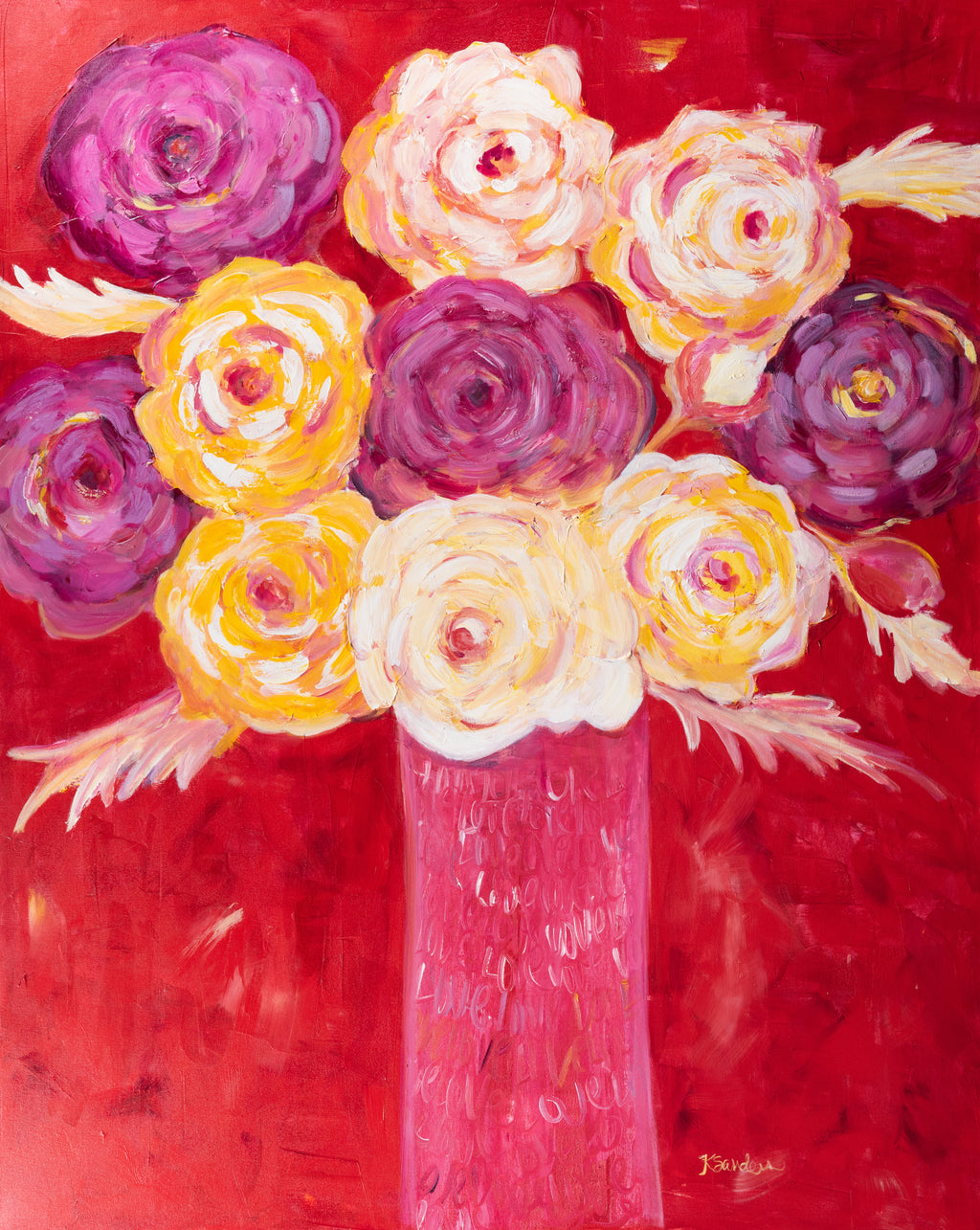 Love Overflowing – Large Original Floral Acrylic Painting | Katherine Sanders Art