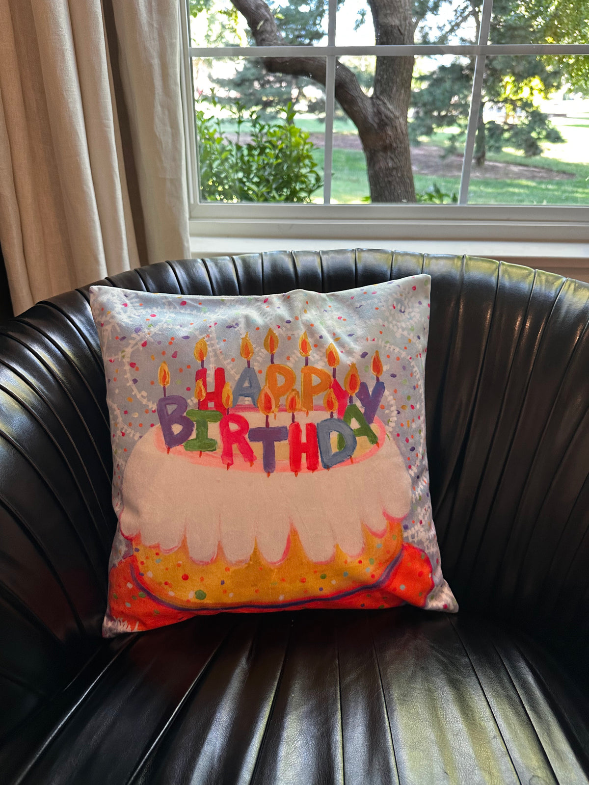 Happy Birthday Bundt Painting, Pillow and Print