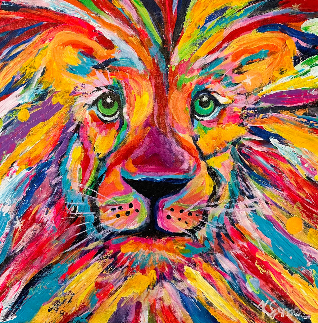 Lion painting class for 5 guests - you pick the date