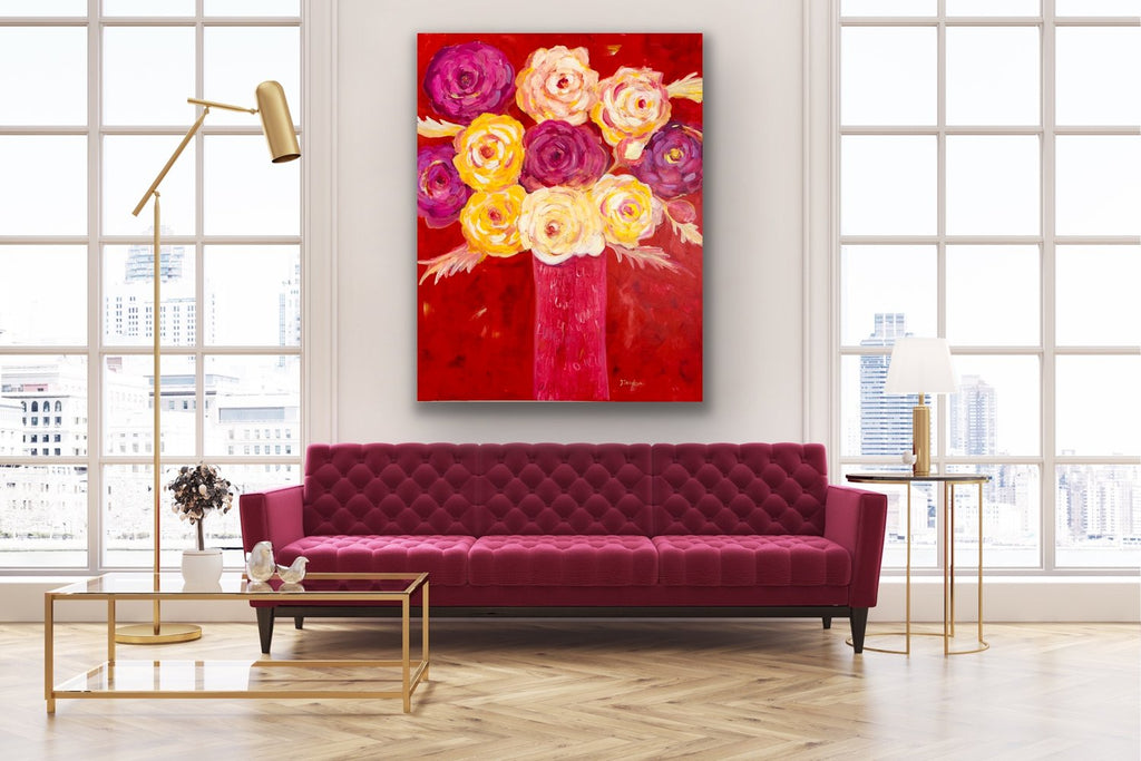 Love Overflowing – Large Original Floral Acrylic Painting | Katherine Sanders Art