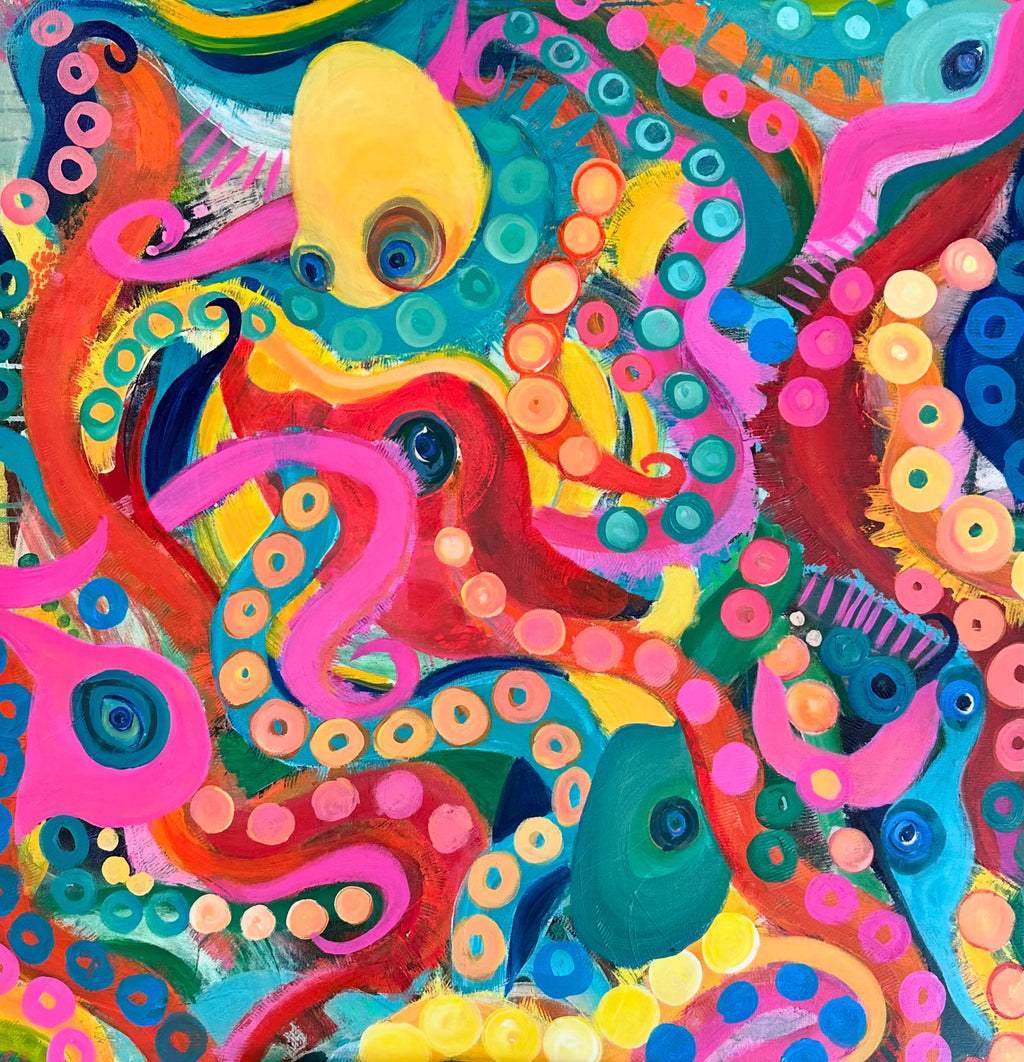 Tangled – Original Octopus Acrylic Painting & Fine Art Prints | Katherine Sanders Art